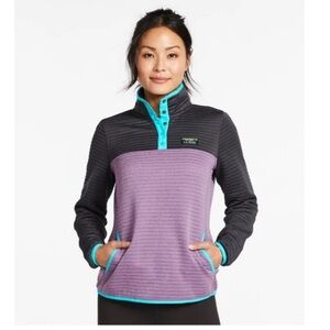 L.L.Bean Women’s Airlight Color Block Pullover Ribbed Sweatshirt Size XL